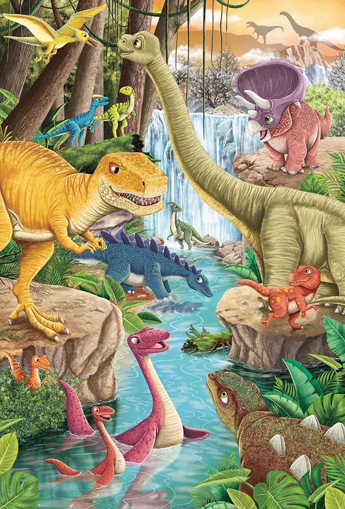 Kinderpuzzle Spaß bei Dinosauriern 3x24 Teile – Schmidt