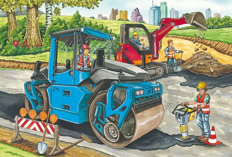 Kinderpuzzle Baustellenfahrzeuge 3x48 Teile – Schmidt Spiele