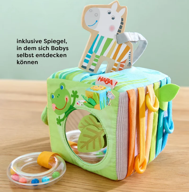 Entdeckerwürfel Zebra – Babyspielzeug ab 6 Monaten