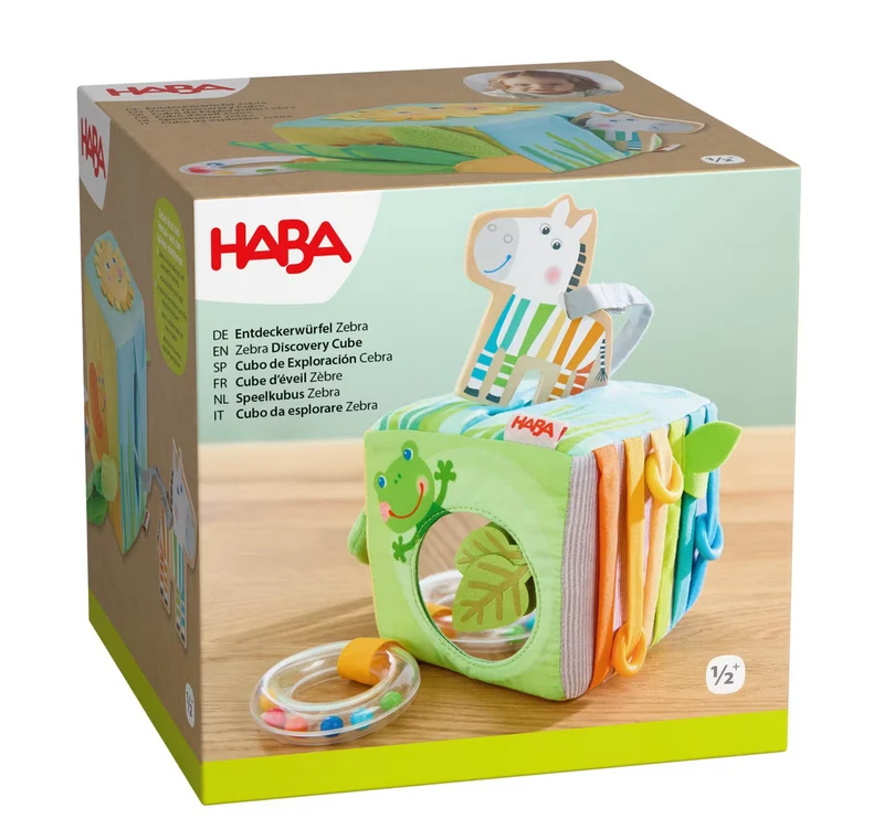 Entdeckerwürfel Zebra – Babyspielzeug ab 6 Monaten