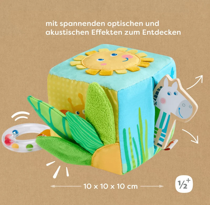 Entdeckerwürfel Zebra – Babyspielzeug ab 6 Monaten