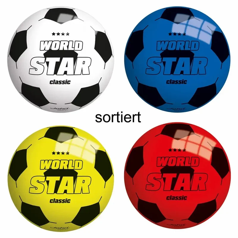 John Spielball World Star weiß blau rot Ø23cm sortiert