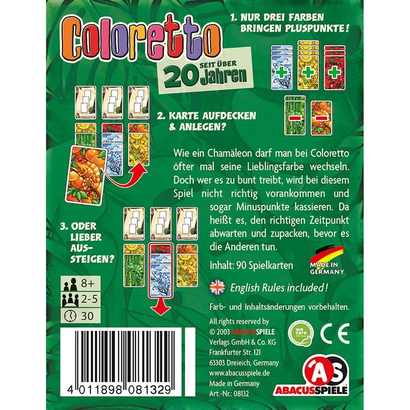 Coloretto Kartenspiel ab 8 Jahren – Burst Spiele