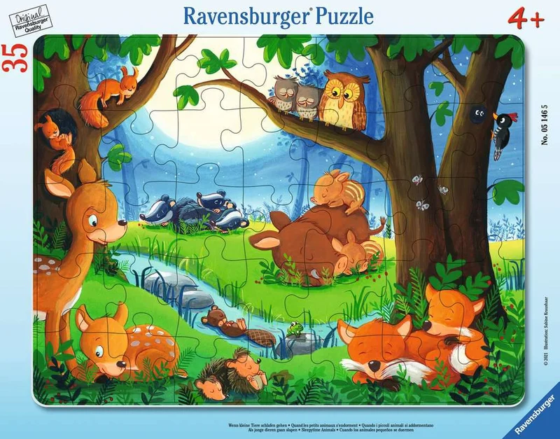 Rahmenpuzzle – Wenn kleine Tiere schlafen – 35 Teile