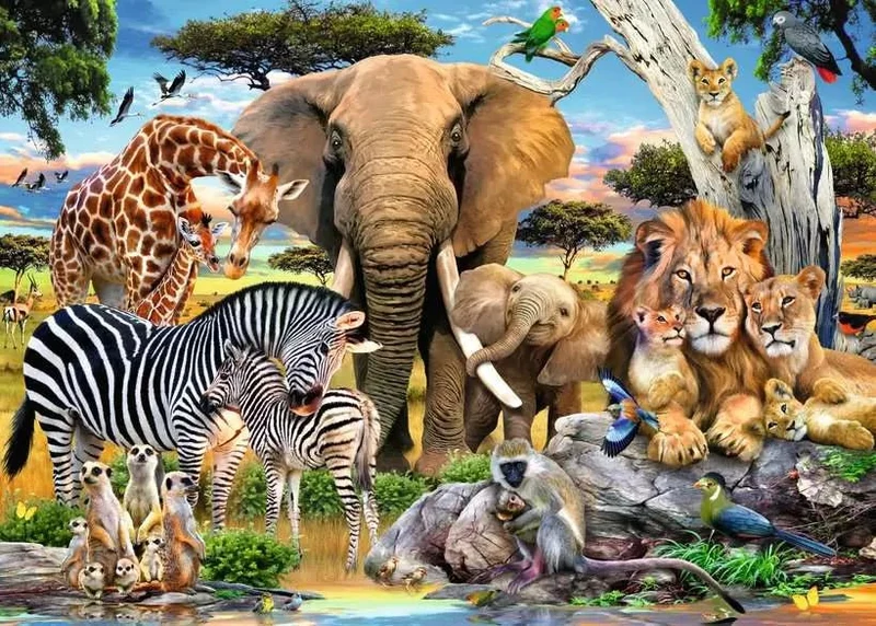 Erwachsenenpuzzle Wilde Tierbabys – 500 große Puzzleteile