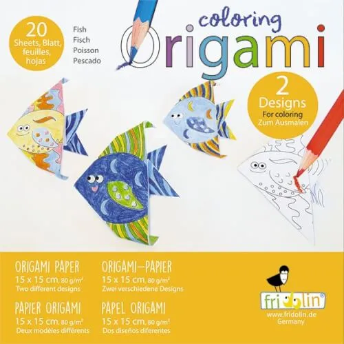 Origami -Coloring Origami - Fische - 15x15cm