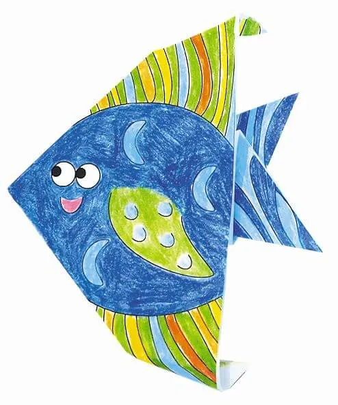 Origami -Coloring Origami - Fische - 15x15cm