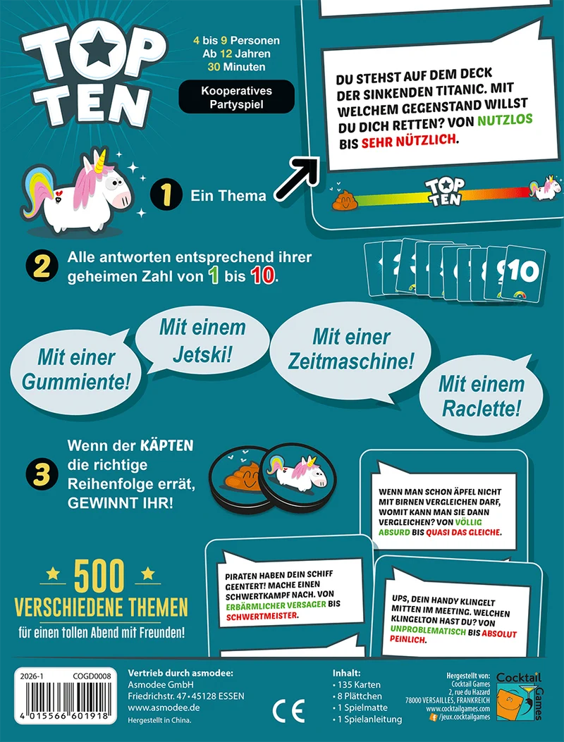 Top Ten Partyspiel ab 12 Jahren – Asmodee