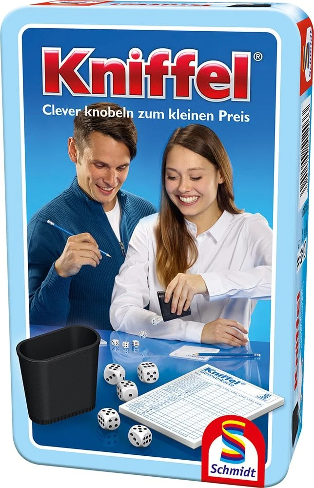 Kniffel: Reisespiel in der Metalldose
