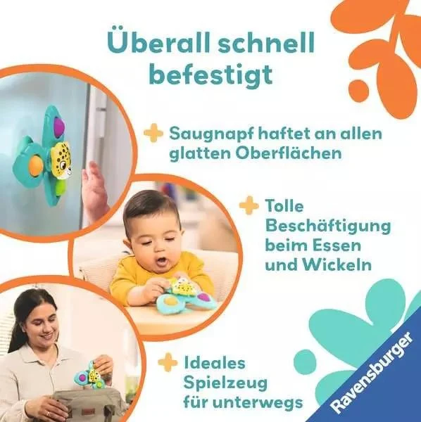 Pop-it Spinner: Leopard - Babyspielzeug ab 6 Monaten