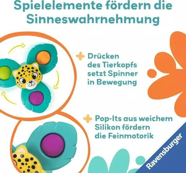 Pop-it Spinner: Leopard - Babyspielzeug ab 6 Monaten