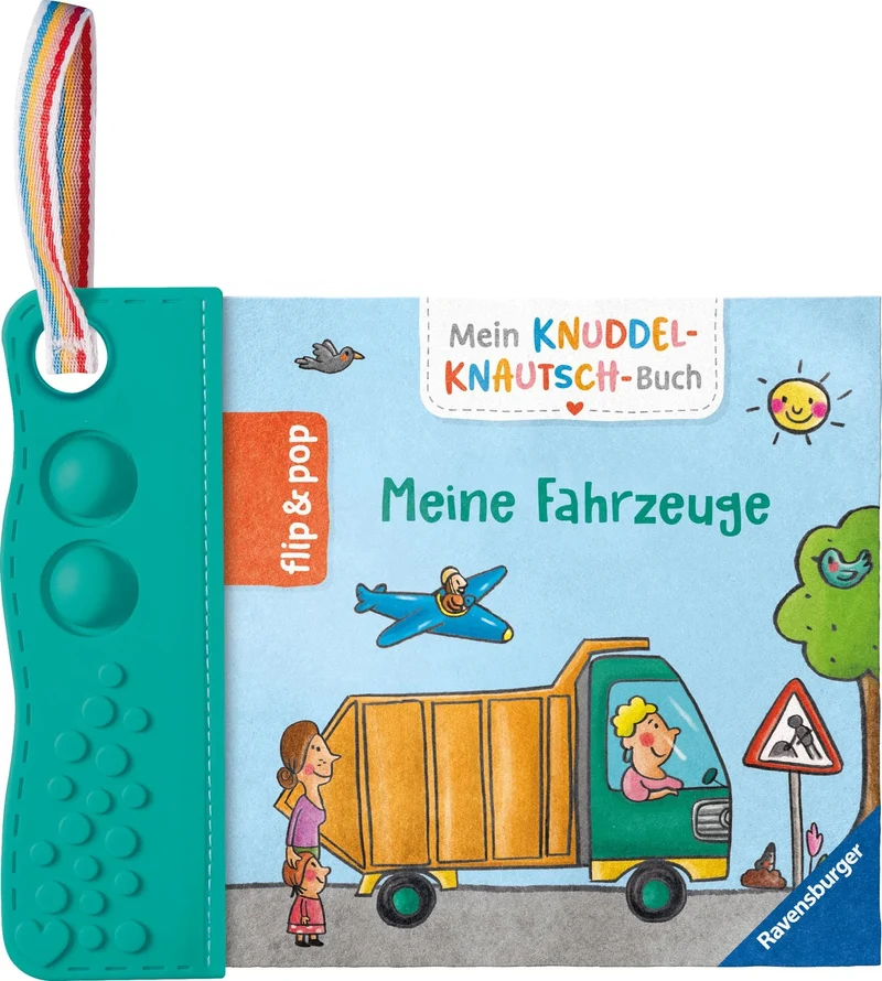 Mein Knuddel-Knautsch-Buch flip&pop – Meine Fahrzeuge Stoffbuch
