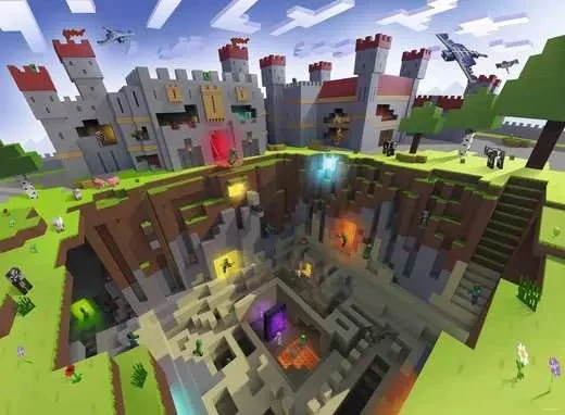 Kinderpuzzle ab 9 Jahren - Minecraft Cutaway