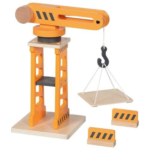 Drehkran aus Holz mit Absperrbarken – Goki