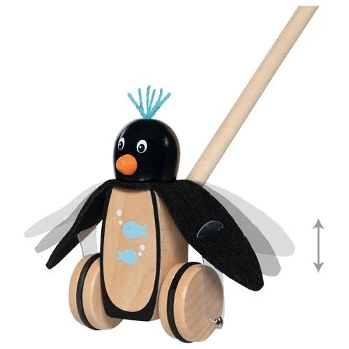Schiebetier Pinguin Pablo aus Holz – Goki