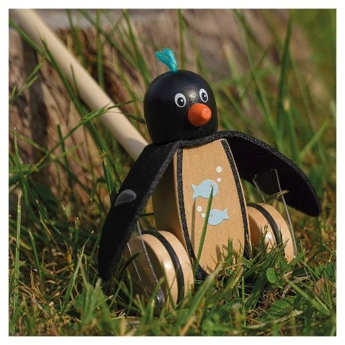 Schiebetier Pinguin Pablo aus Holz – Goki