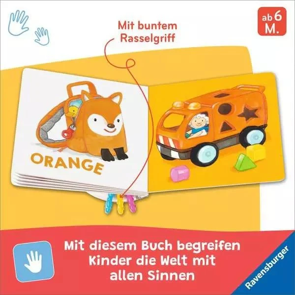 Rasselbuch – Mein buntes Rasselbuch mit Rasselgriff