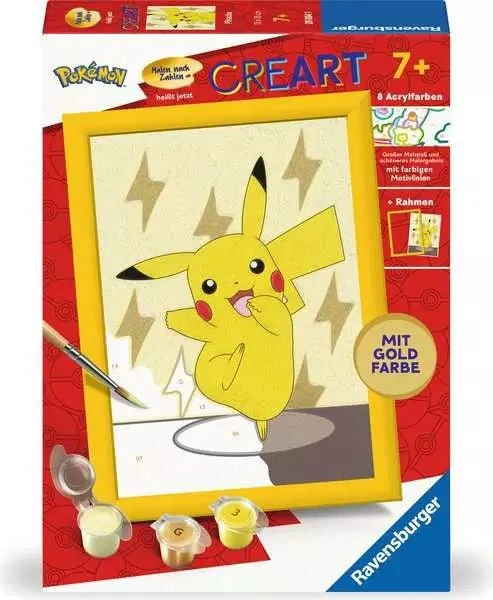 Malen nach Zahlen Pikachu – Pokémon Malset mit Acrylfarben ab 7 Jahren