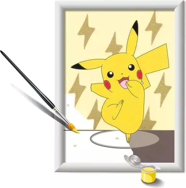 Malen nach Zahlen Pikachu – Pokémon Malset mit Acrylfarben ab 7 Jahren