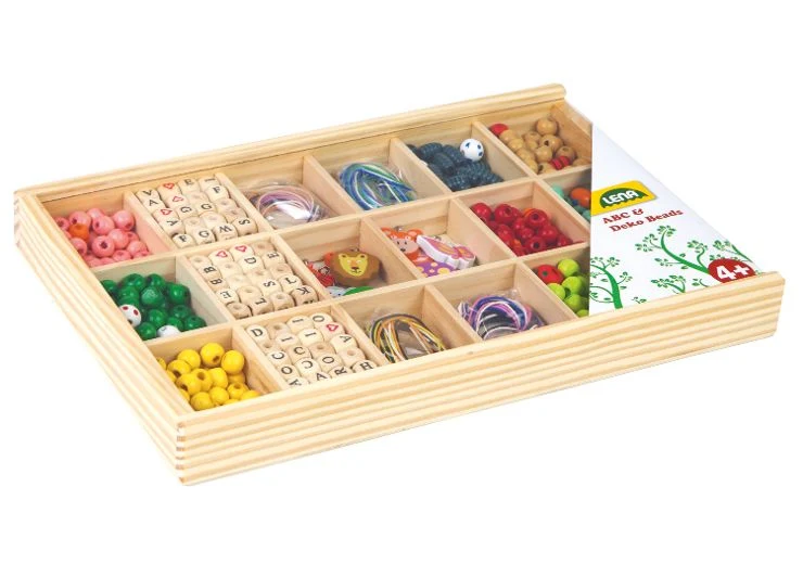 Holzperlen Holzkassette groß – Simm Spielwaren