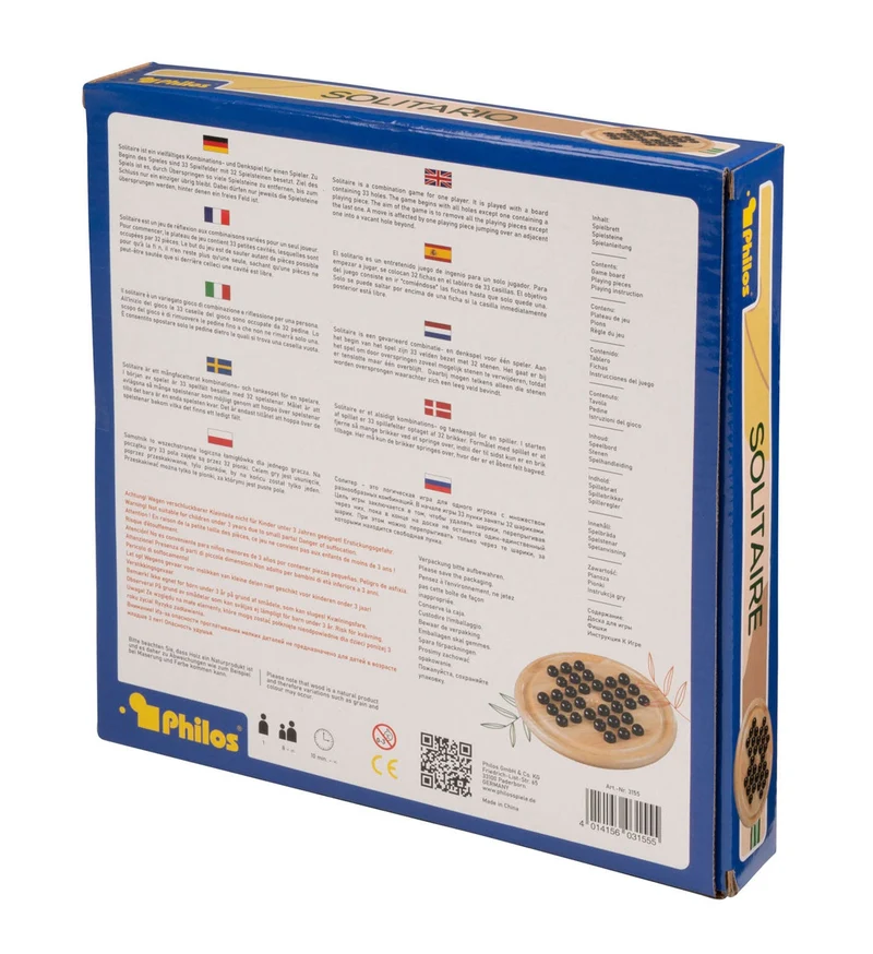 Solitaire Brettspiel aus Holz – Philos