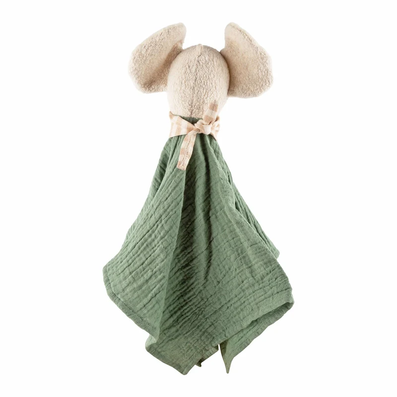Schnuffeltuch Elefant Musselin – weiches Schmusetuch mit besticktem Kopf