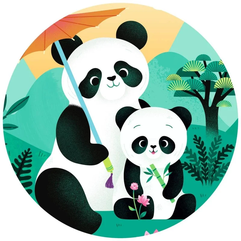 Djeco Puzzle Panda – 24-teiliges Lernpuzzle