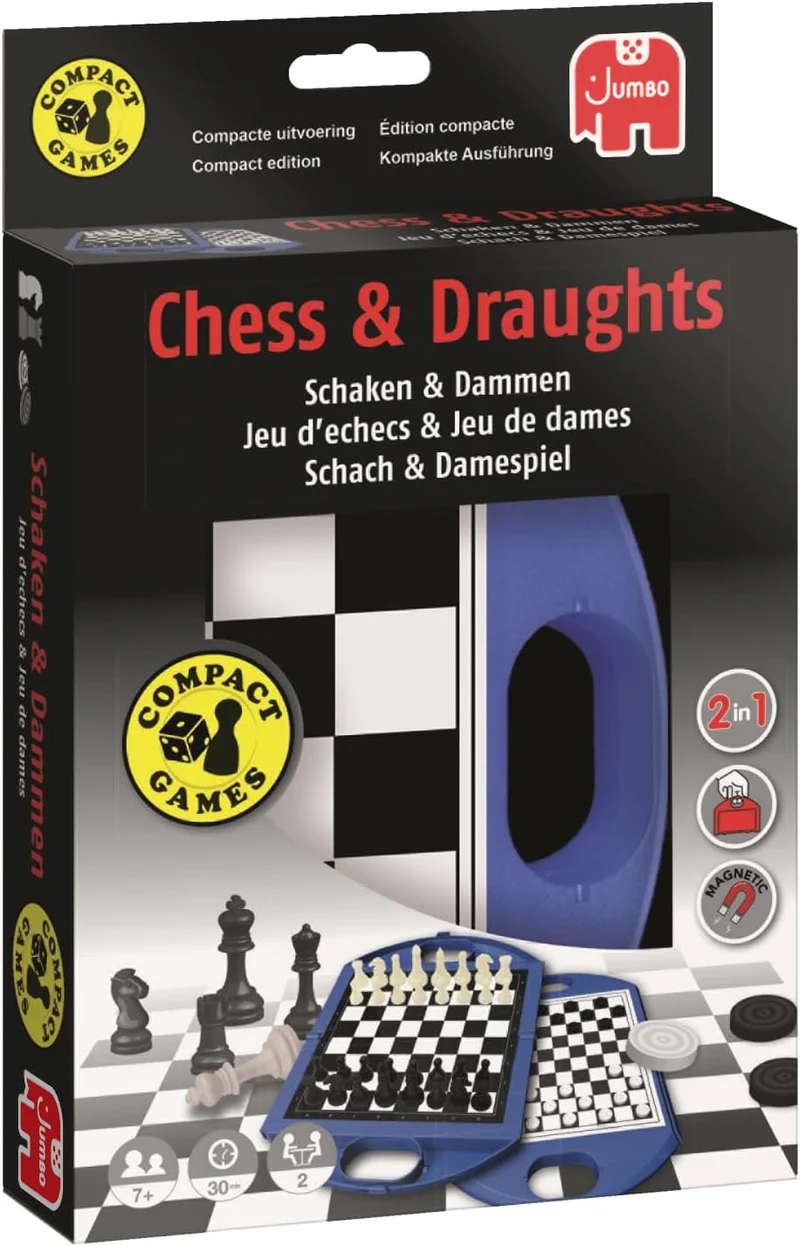 Schach & Dame Reisespiel magnetisch – Jumbo