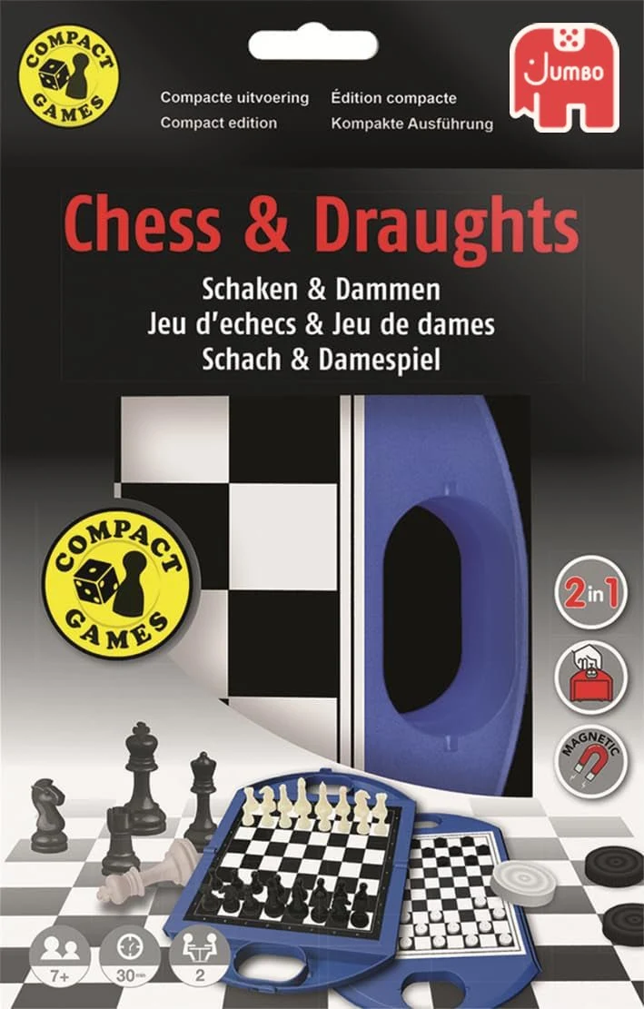 Schach & Dame Reisespiel magnetisch – Jumbo