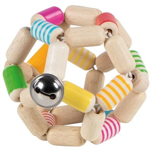 Goki Greifling Elastik Ball aus Holz gestreift ab 0 Jahren
