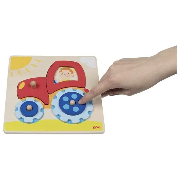 Steckpuzzle Traktor aus Holz mit 6 Teilen