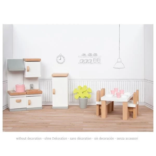 Goki Puppenhaus Zubehör Küche Style aus Holz ab 3 Jahren