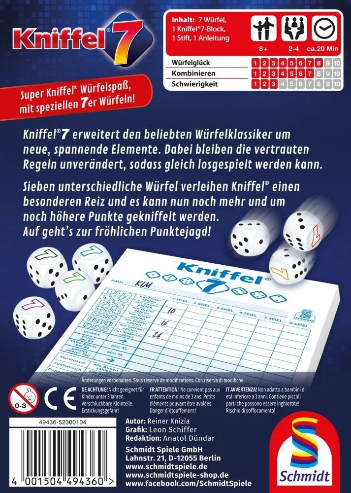 Kniffel 7, Würfelspiel