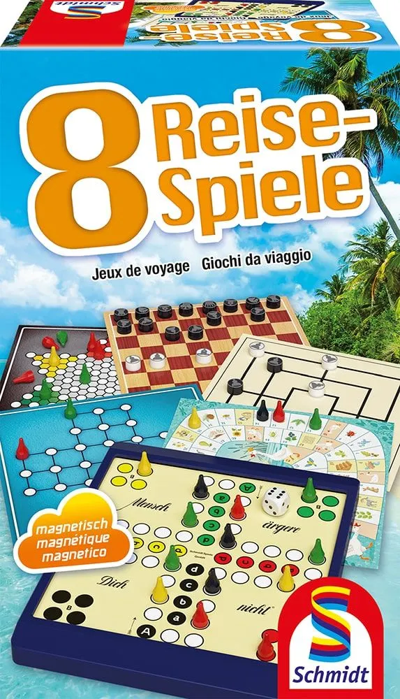8 Reise-Spiele, magnetische Spielesammlung