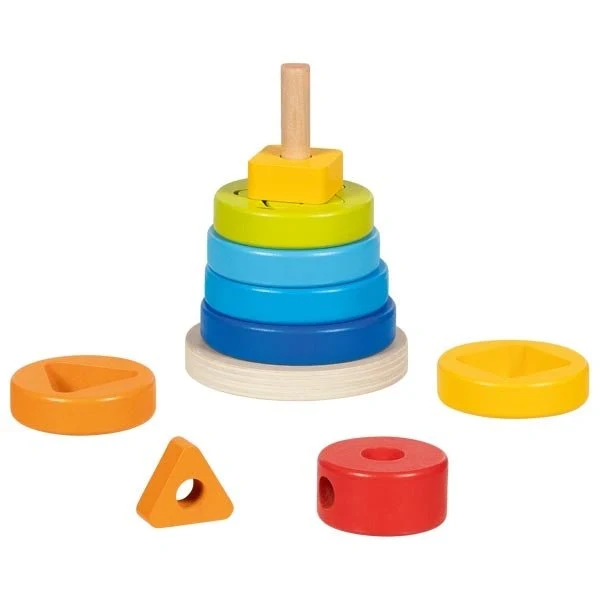 Goki Formenstapelturm – Buntes Stapelspiel aus Holz