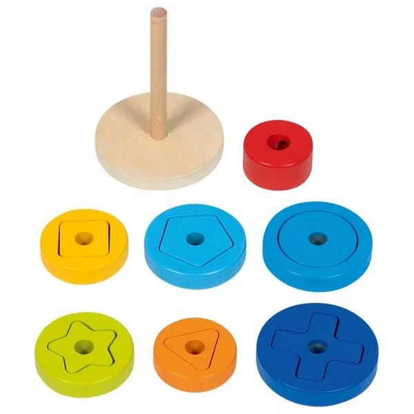 Goki Formenstapelturm – Buntes Stapelspiel aus Holz