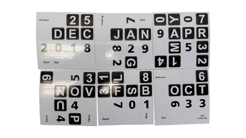 4x4 Calendar Stickers