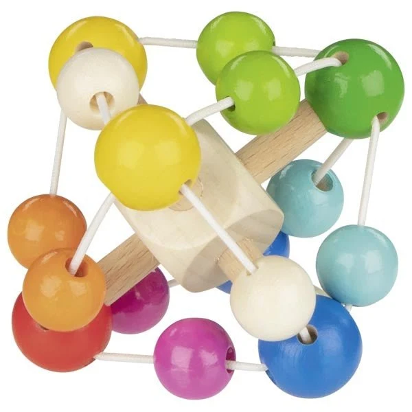 Goki Greifling Ellipsoid Regenbogen aus Holz ab 0 Monaten