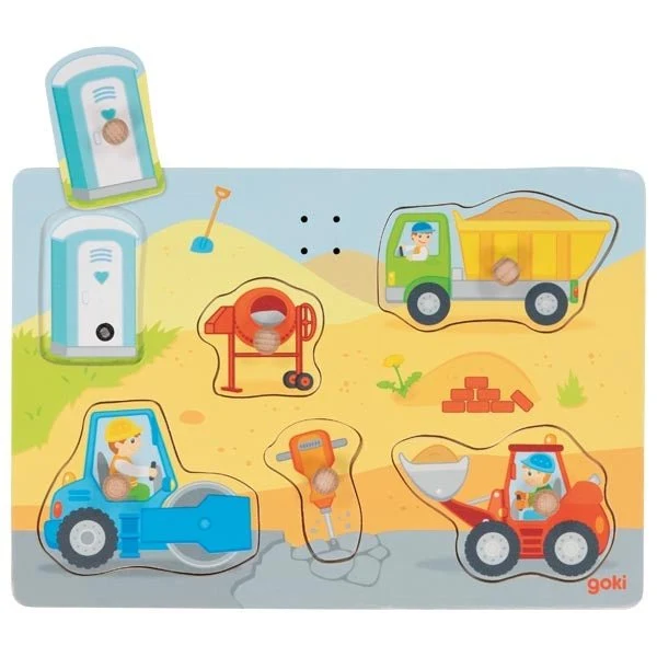 Goki Soundpuzzle Baustelle aus Holz ab 1 Jahr