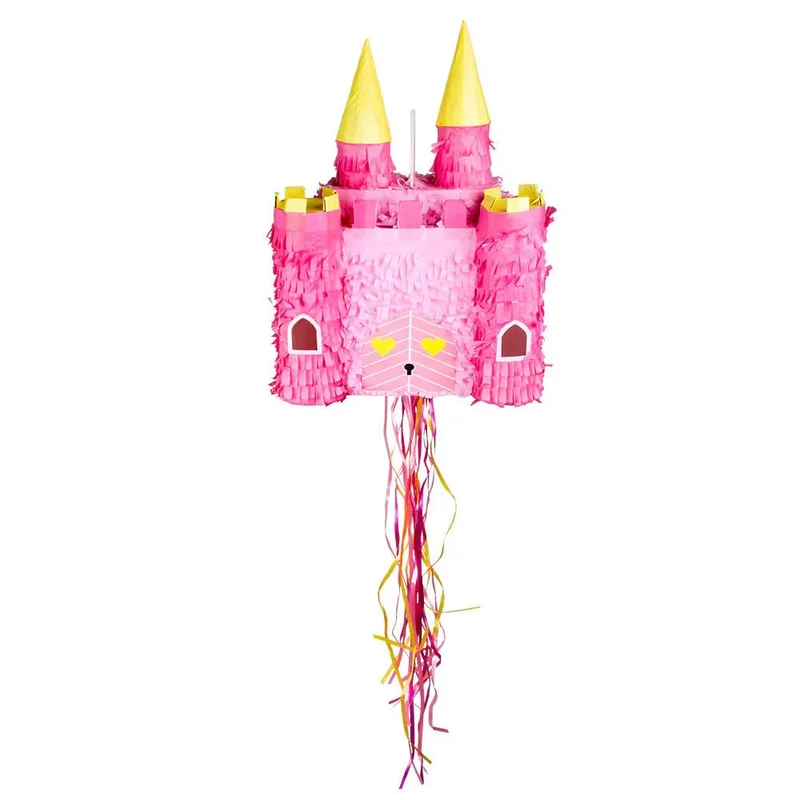 Pinke Prinzessinnen Schloss Zieh-Piñata