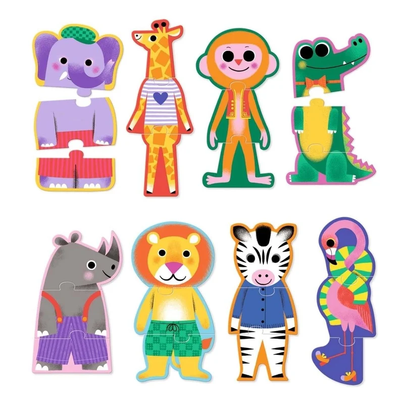 Djeco Puzzle Trio Savanne – Lernpuzzle mit Tieren der Savanne