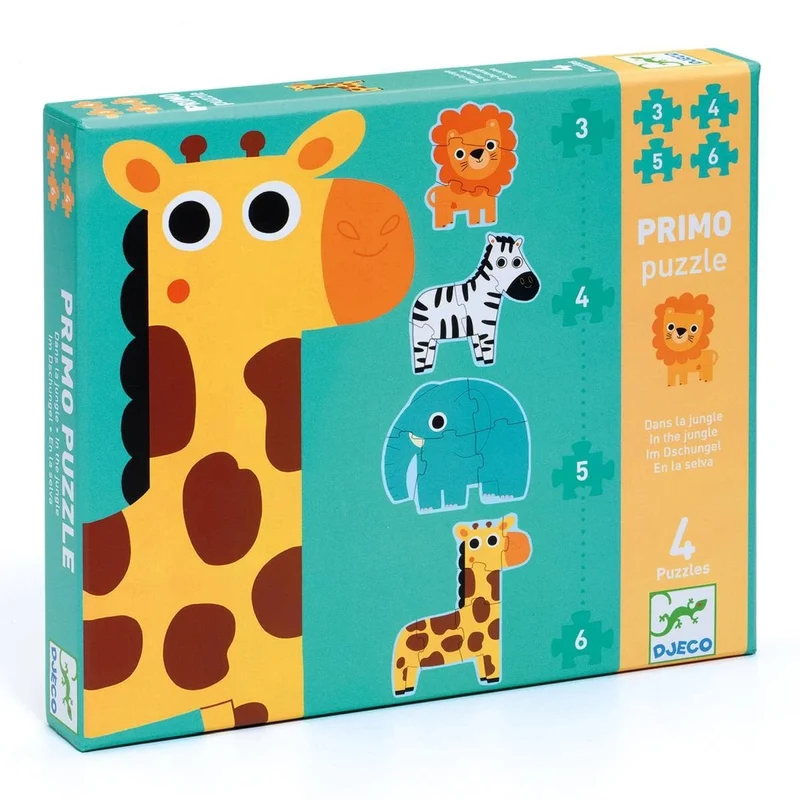 Djeco Puzzle Im Dschungel – 4 Silhouetten-Lernpuzzles