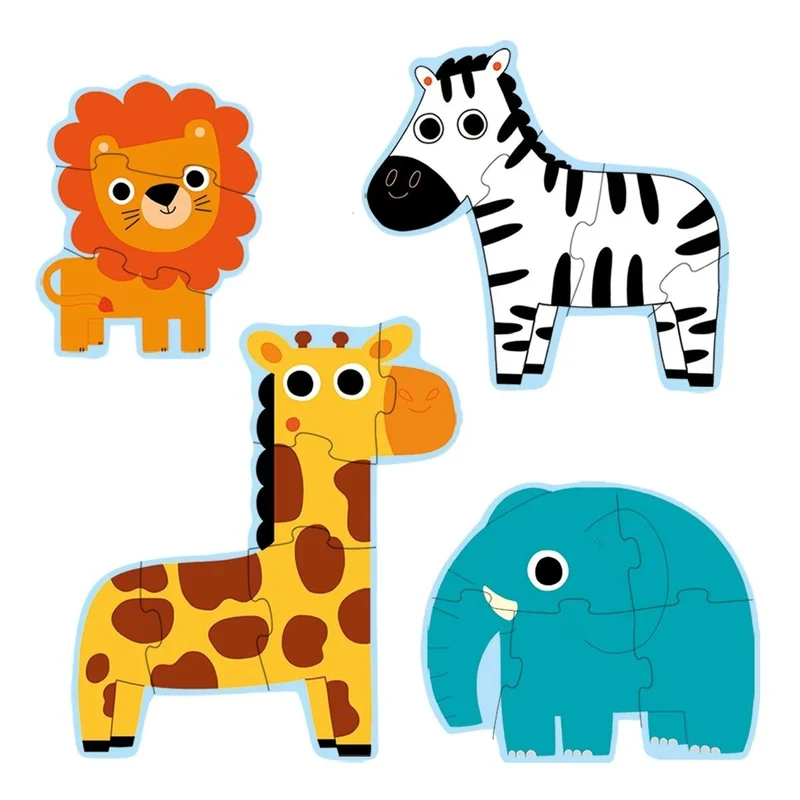 Djeco Puzzle Im Dschungel – 4 Silhouetten-Lernpuzzles