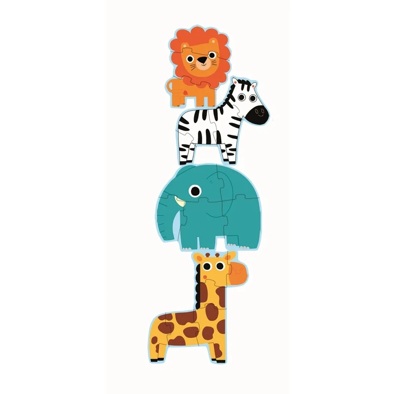 Djeco Puzzle Im Dschungel – 4 Silhouetten-Lernpuzzles