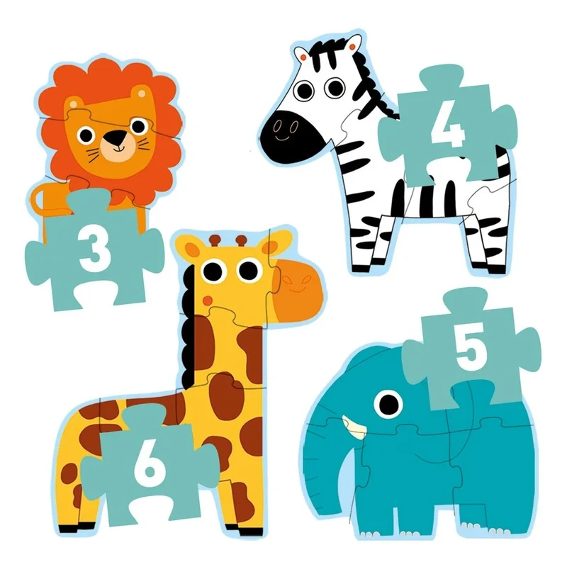 Djeco Puzzle Im Dschungel – 4 Silhouetten-Lernpuzzles