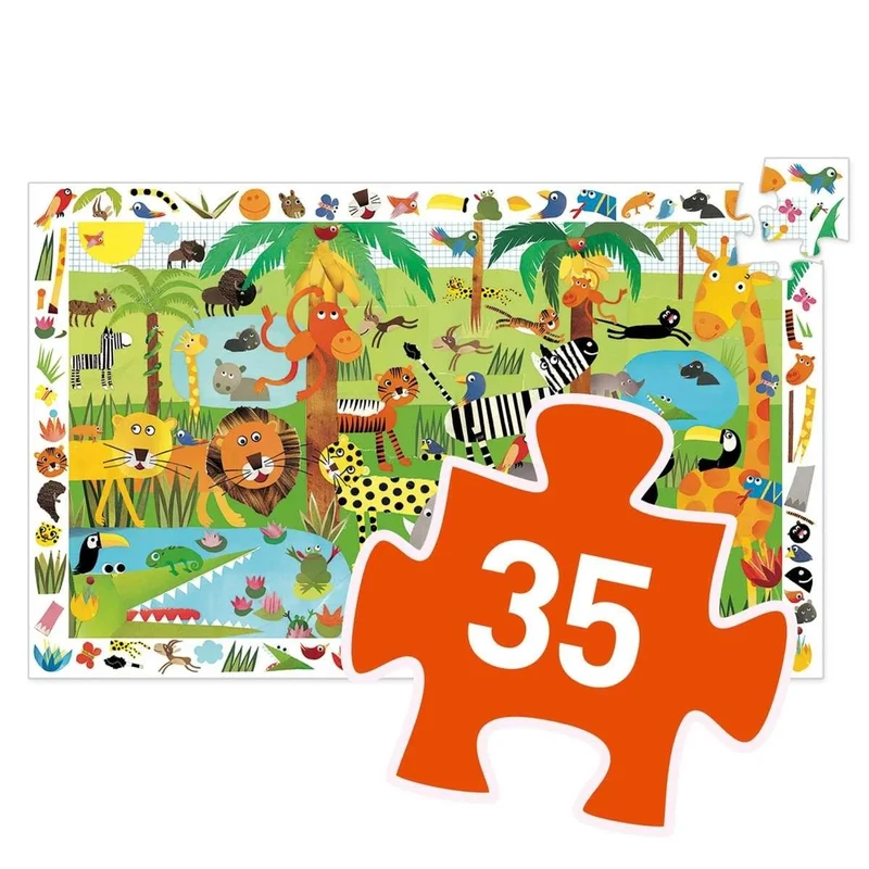 Wimmelpuzzle: Der Dschungel - 35 Teile
