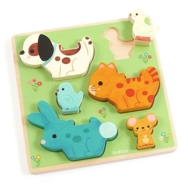 Puzz & Play Freunde Holzpuzzle ab 18 Monaten – Djeco