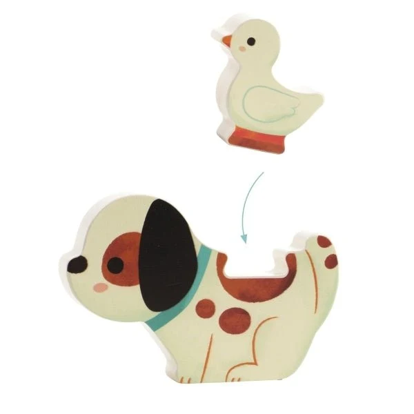 Puzz & Play Freunde Holzpuzzle ab 18 Monaten – Djeco