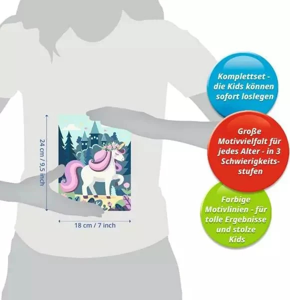 Malen nach Zahlen Einhorn Aurora ab 7 Jahren