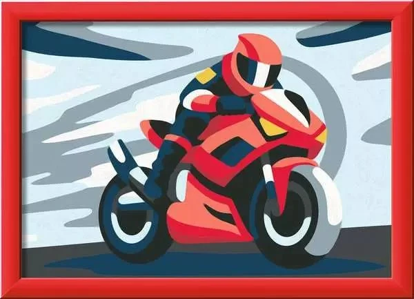 Malen nach Zahlen Motorradfahrer ab 7 Jahren